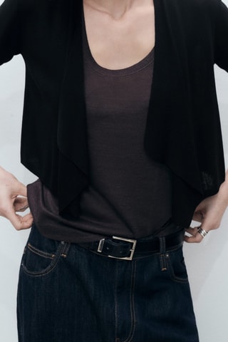 Cardigan crop maille - Noir