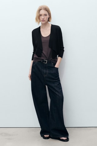 Cardigan crop maille - Noir