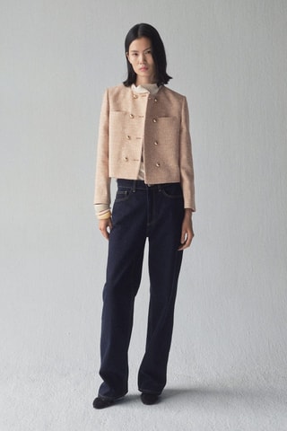 Veste tweed double boutonnage - Marron