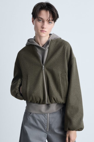 Veste bomber froncée - Kaki