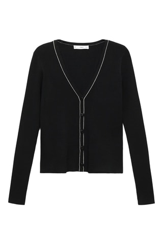 Cardigan maille col V - Noir