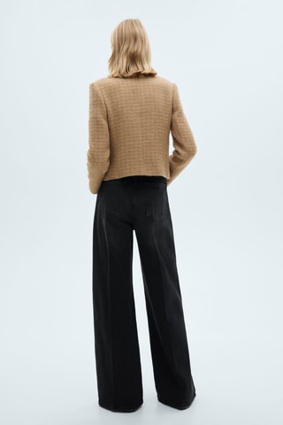 Veste tweed col officier - Marron