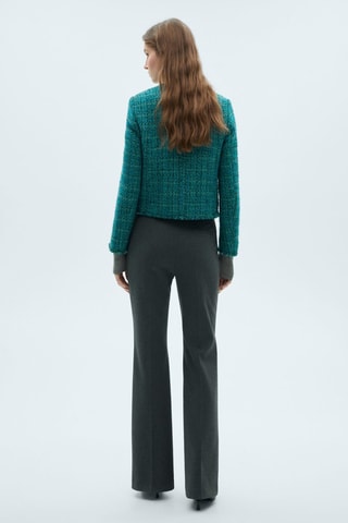 Veste en tweed à poches - Bleu pétrole