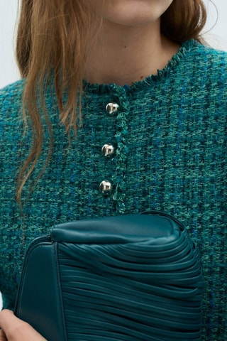 Veste en tweed à poches - Bleu pétrole