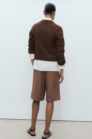 Veste maille col polo - Marron