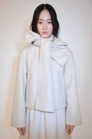 Veste poches écharpe - Beige