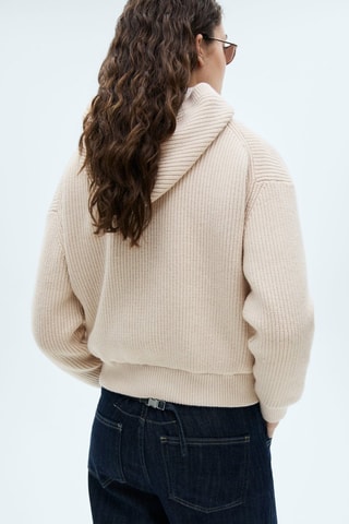 Veste maille capuche - Sable