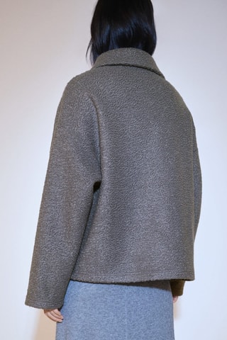 Veste tissu bouclette poches - Gris