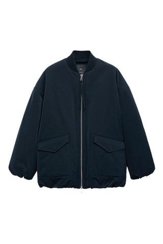 Veste bomber double fermeture éclair - Bleu marine