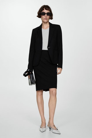 Veste cintrée maille point de Rome - Noir