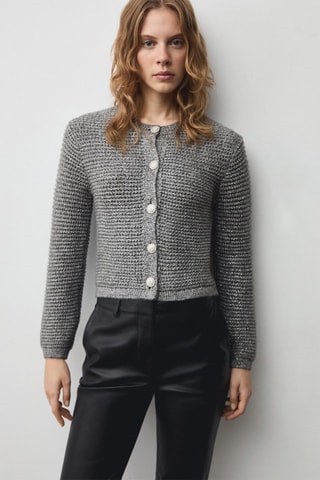 Veste maille Lurex boutons - Argenté