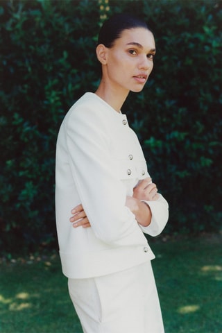 Veste poches boutons - Blanc