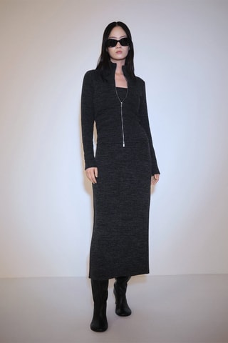 Veste maille fermeture Éclair - Gris