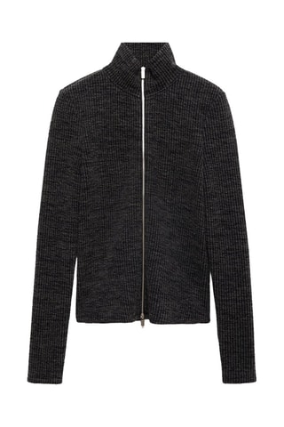 Veste maille fermeture Éclair - Gris