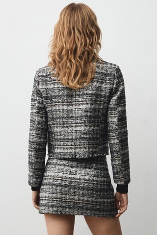 Veste tweed boutons métalliques - Noir