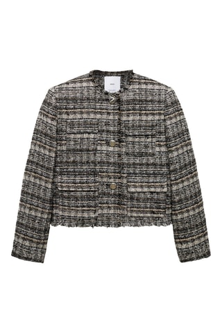 Veste tweed boutons métalliques - Noir