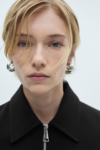 Veste double fermeture Éclair - Noir