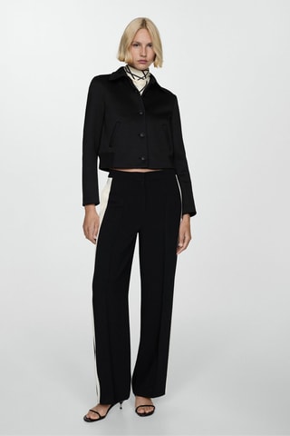 Veste coupe droite avec boutons - Noir