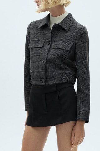 Veste tweed boutons - Noir