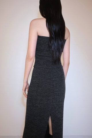 Top encolure retournée - Gris