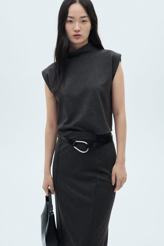 Crop top maille - Gris