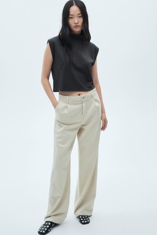 Crop top maille - Gris