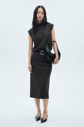 Crop top maille - Gris