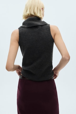 Top maille col montant - Anthracite