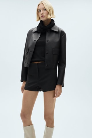 Top maille col roulé - Noir