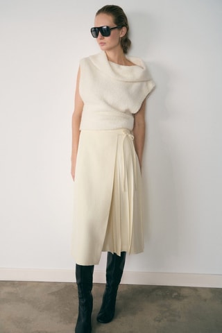 Top maille col roulé - Blanc