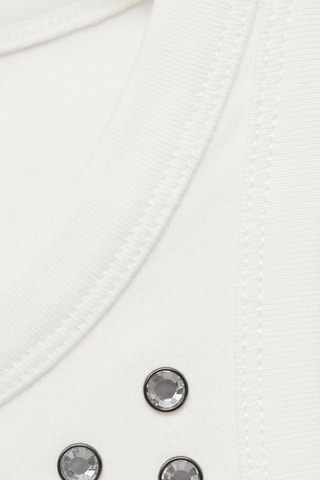 Crop top cristaux - Blanc