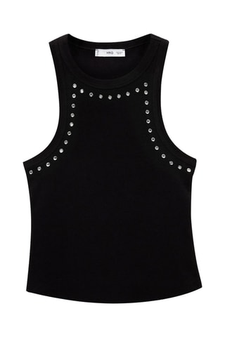 Crop top cristaux - Noir