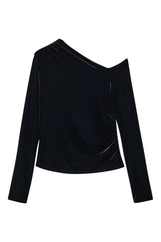 Top velours asymétrique - Noir