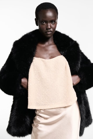 Top sequins fines bretelles - Nude