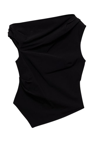 Top asymétrique drapé - Noir