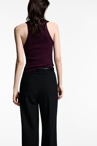 Top maille Lurex emmanchures américaines - Bordeaux