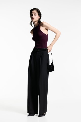 Top maille Lurex emmanchures américaines - Bordeaux