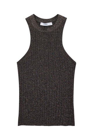 Top maille Lurex emmanchures américaines - Noir