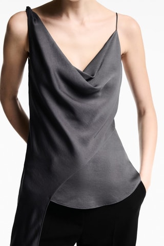 Top asymétrique col bénitier - Gris