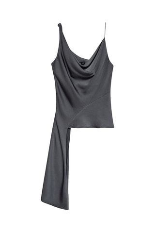 Top asymétrique col bénitier - Gris