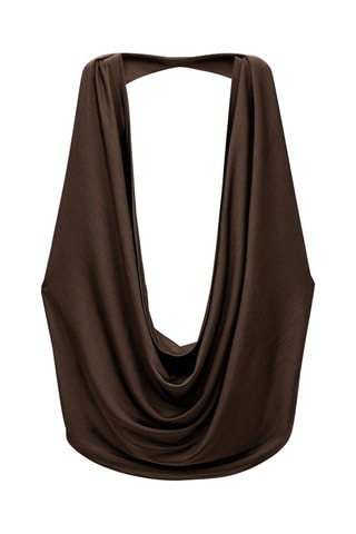 Top encolure drapée dos nu - Marron