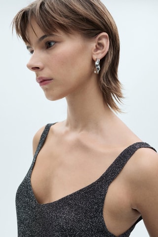 Top maille Lurex - Noir