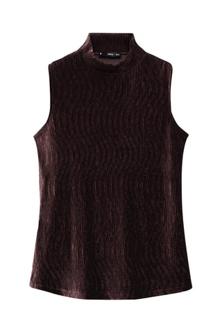 Top velours col montant - Bordeaux