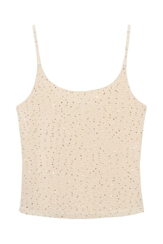 Top bretelles à sequins - Ecru