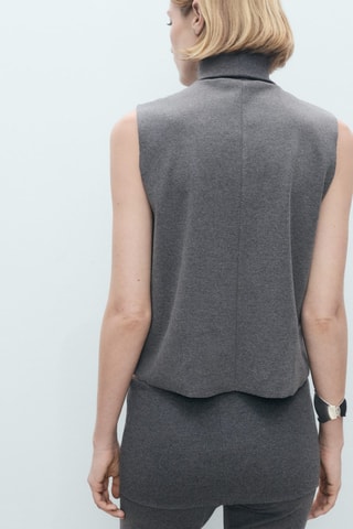 Haut à col roulé sans manches - Gris