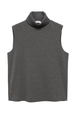 Haut à col roulé sans manches - Gris