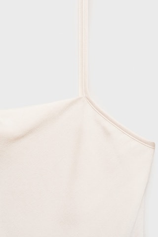 Top satiné bretelles fines - Blanc cassé