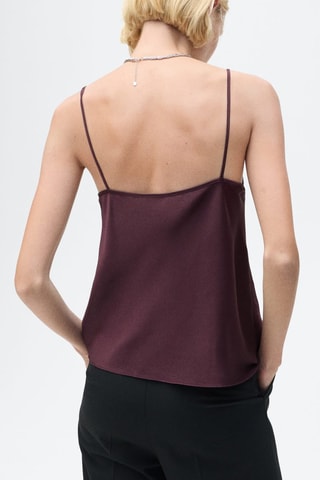 Top satiné bretelles fines - Lie-de-vin