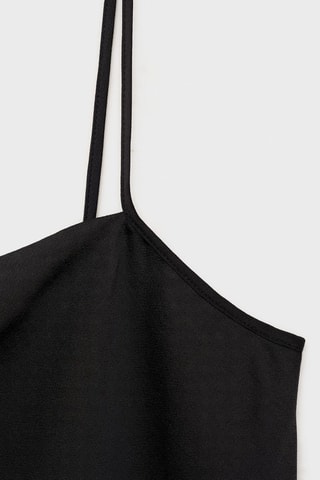 Top satiné bretelles fines - Noir