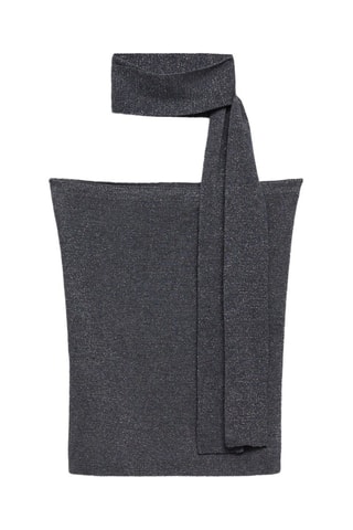 Top Lurex nœud - Gris